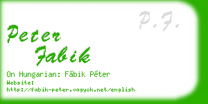 peter fabik business card